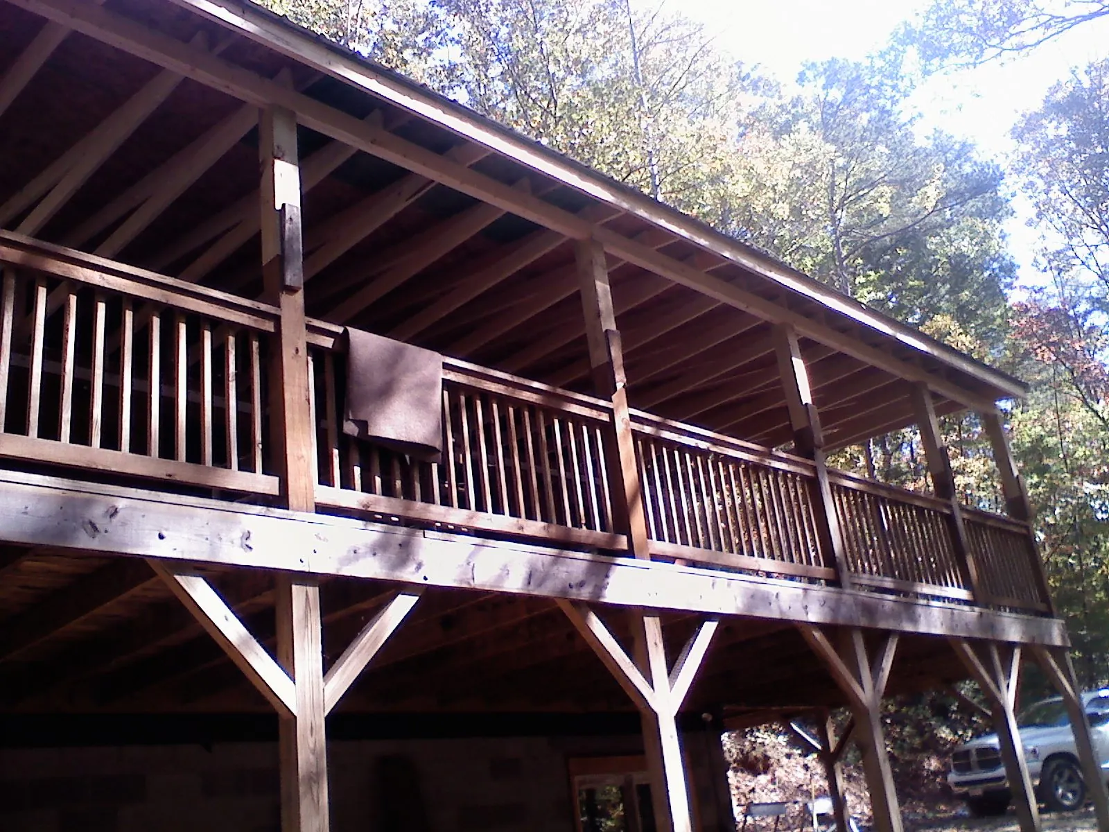 Timber framing under a new elevated porch and deck — Roof Leak Repair in Myrtle Beach by Roofing Brothers
